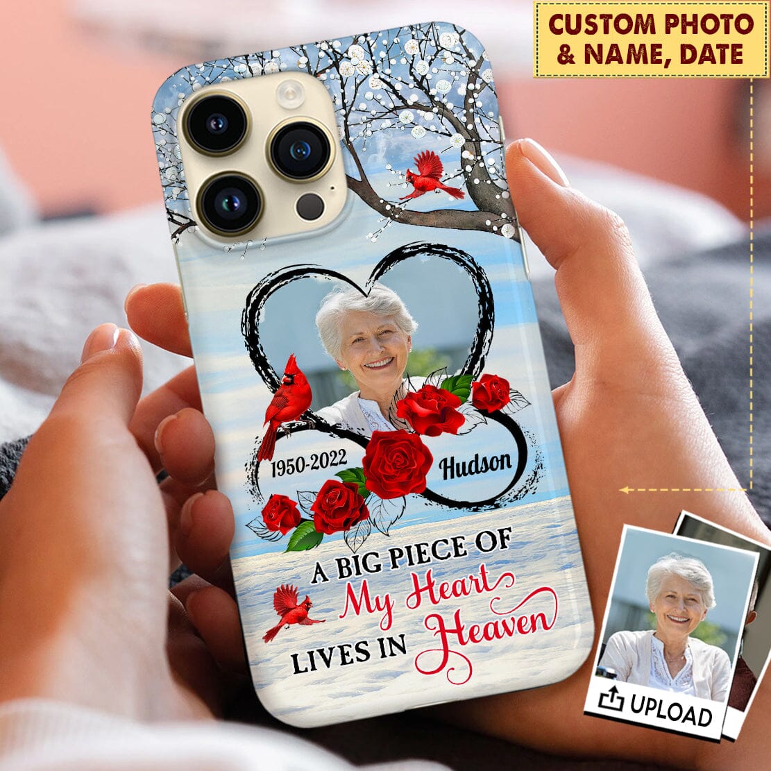 A Big Piece Of My Heart Lives In Heaven Memorial Upload Photo Personalized Phone case HTN12DEC23CT1 Silicone Phone Case HumanCustom - Unique Personalized Gifts Made Just for You 