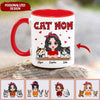 Polka Dot Pattern Doll Cat Mom Gift For Cat Lovers Personalized Accent Mug HTN12JAN23VA1 Accent Mug Humancustom - Unique Personalized Gifts Red