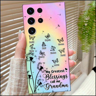 My Greatest Blessings call me Grandma Dandelions Butterfly Personalized Phone case HTN12JUL23KL2