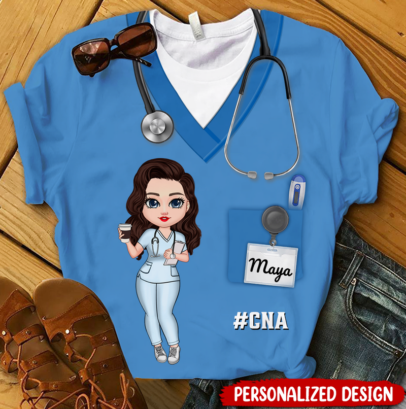 Discover Nurse Scrub CNA RN Healthcare Worker Personalized 3D T-shirt