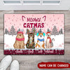 Meowy Christmas Loves Cute Laughing Cats Personalized Doormat Gift For Cat Lovers HTN12NOV22NY2 Doormat Humancustom - Unique Personalized Gifts Small (40 X 50 CM)
