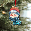 Cute Christmas Snowman Grandma With Grandkids Name Personalized Wood Custom Shape Ornament HTN12OCT23NA1 Wood Custom Shape Ornament HumanCustom New Pack 1