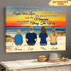 The best things in life Family On The Beach Sunset Personalized Horizontal Canvas HTN14JUN23KL3