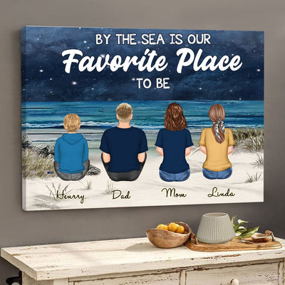 The best things in life Family On The Beach Sunset Personalized Horizontal Canvas HTN14JUN23KL3