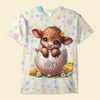 Easter Egg Baby Highland Cow Personalized 3D T-shirt HTN14MAR24KL1