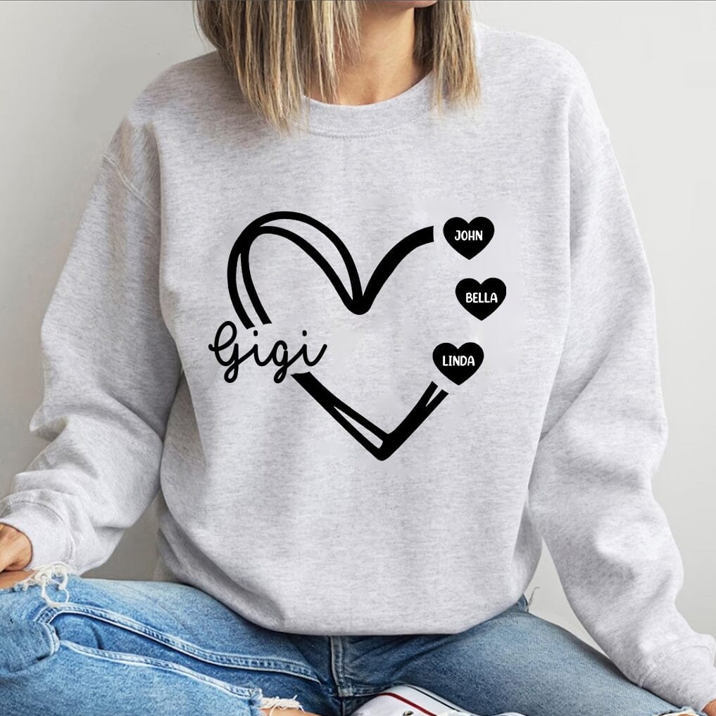 Personalized Heart Grandma Sweatshirt, Gift For Grandma, Nana HTN15DEC23TT1 2d sweatshirt HumanCustom - Unique Personalized Gifts Made Just for You 