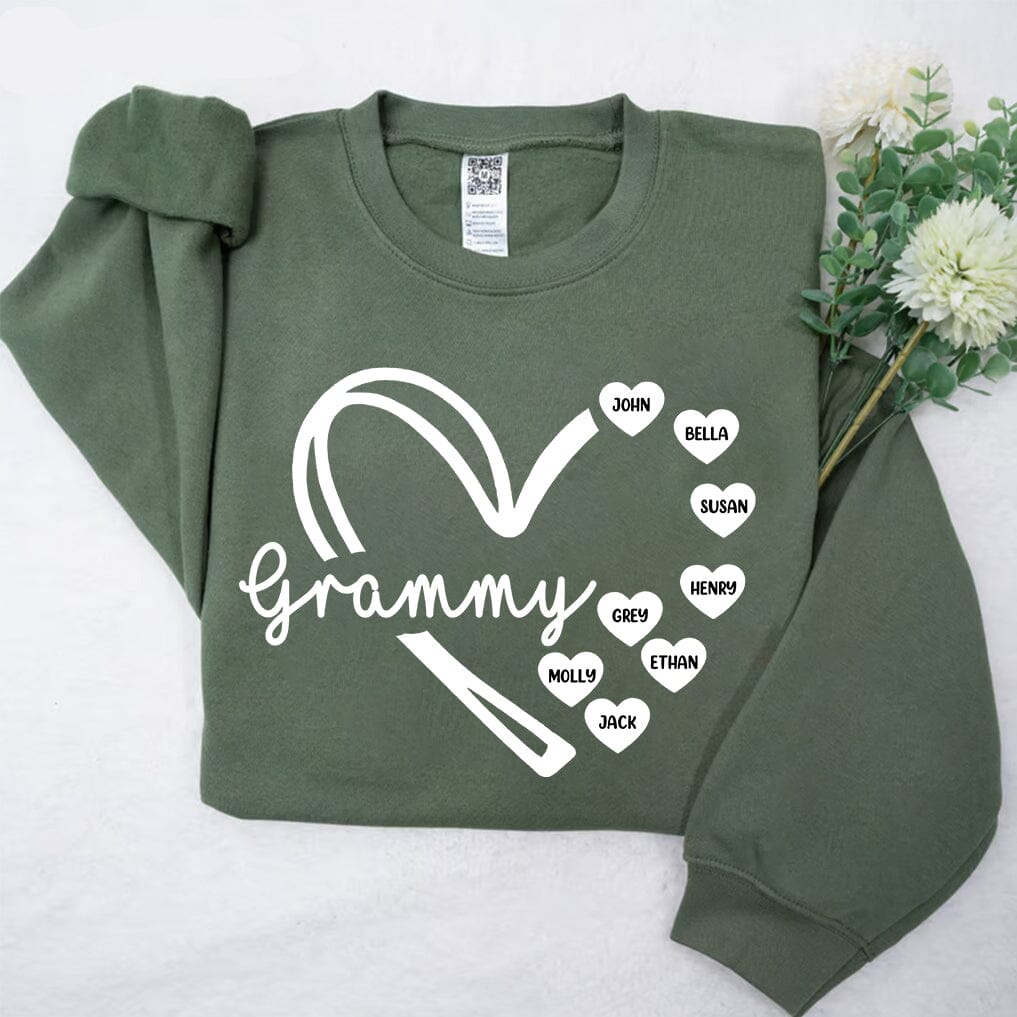 Personalized Heart Grandma Sweatshirt, Gift For Grandma, Nana HTN15DEC23TT1 2d sweatshirt HumanCustom - Unique Personalized Gifts Made Just for You 