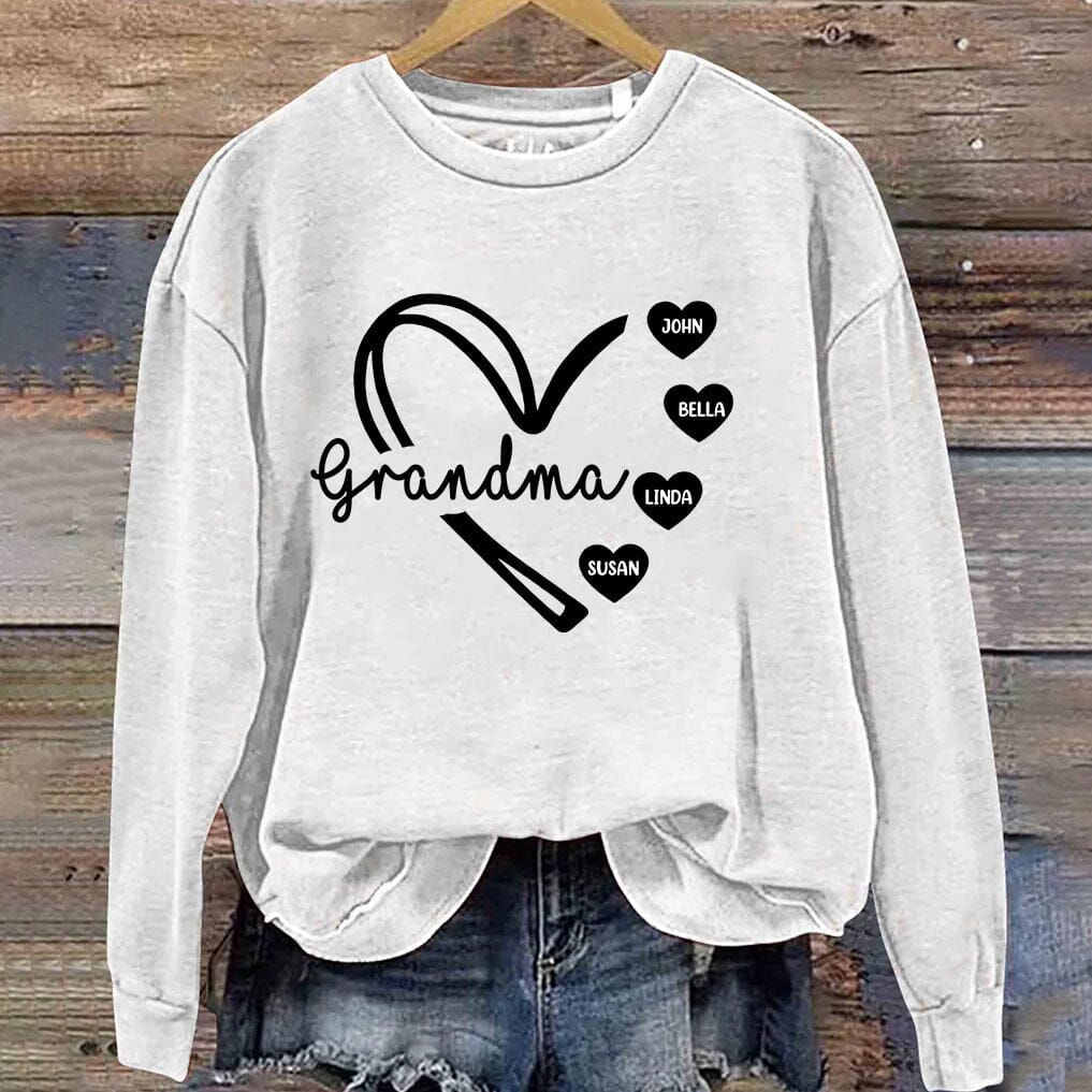 Personalized Heart Grandma Sweatshirt, Gift For Grandma, Nana HTN15DEC23TT1 2d sweatshirt HumanCustom - Unique Personalized Gifts Made Just for You 