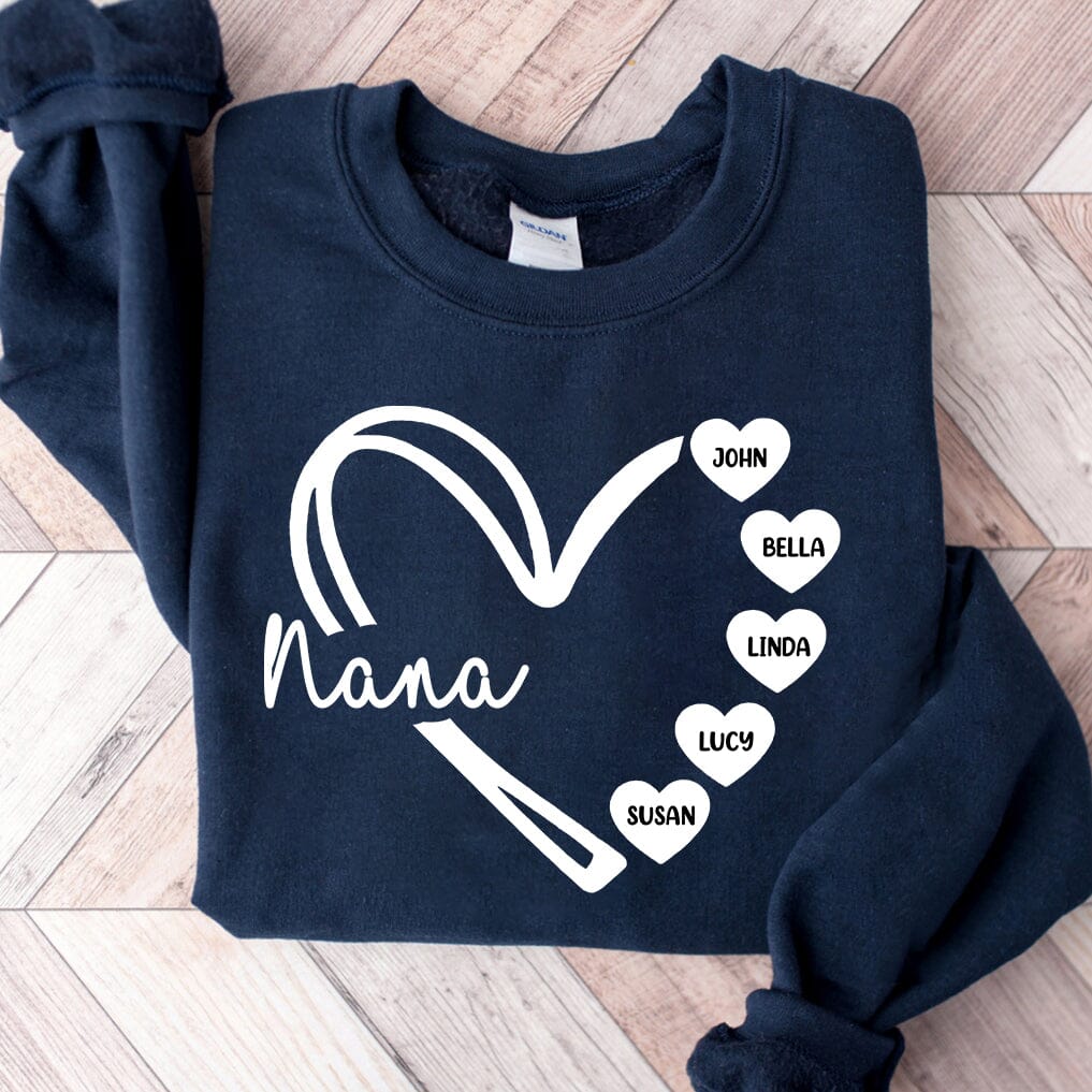 Personalized Heart Grandma Sweatshirt, Gift For Grandma, Nana HTN15DEC23TT1 2d sweatshirt HumanCustom - Unique Personalized Gifts Made Just for You 