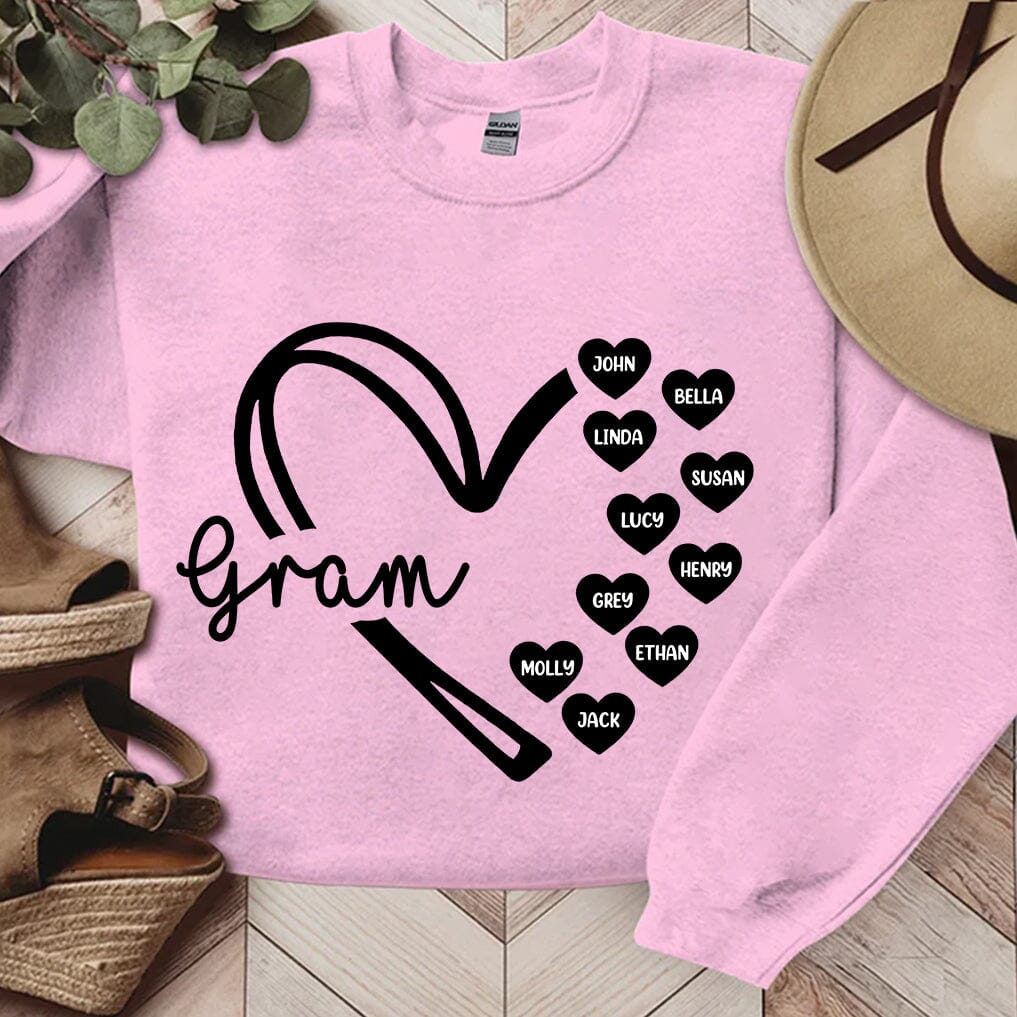 Personalized Heart Grandma Sweatshirt, Gift For Grandma, Nana HTN15DEC23TT1 2d sweatshirt HumanCustom - Unique Personalized Gifts Made Just for You 