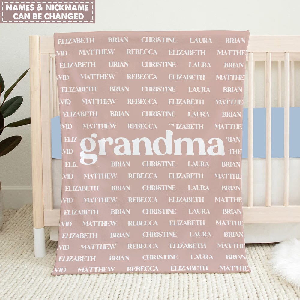 Grandma & Grandpa Blanket, Custom Family Name Personalized Fleece Blanket HTN15DEC23VA1 Fleece Blanket HumanCustom - Unique Personalized Gifts Made Just for You Small (30x40in) 