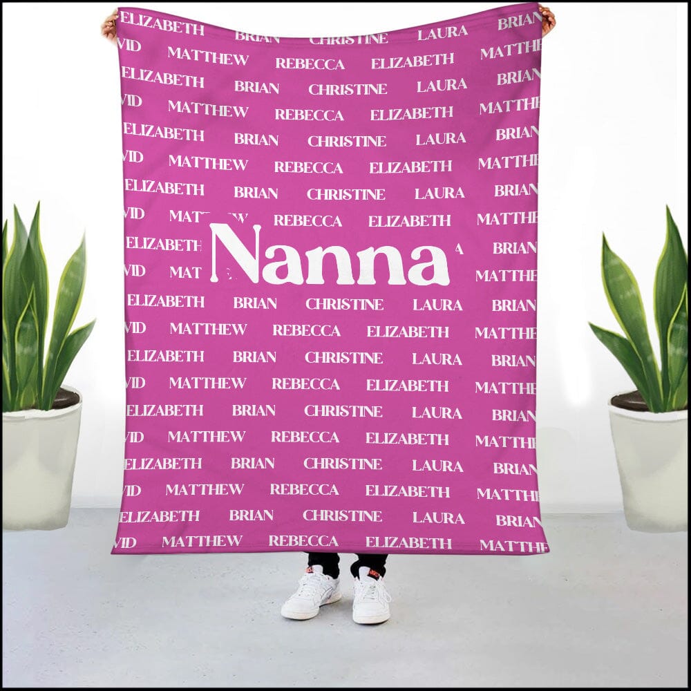 Grandma & Grandpa Blanket, Custom Family Name Personalized Fleece Blanket HTN15DEC23VA1 Fleece Blanket HumanCustom - Unique Personalized Gifts Made Just for You 