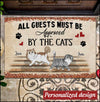 All guests must be approved by the cats Brick Wall Personalized Doormat Gift for cat lovers HTN15FEB23KL2 Doormat Humancustom - Unique Personalized Gifts Small (40 X 50 CM)