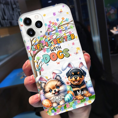 Cute Dog Puppy Happy Easter Personalized Phone case Gift for Dog Lovers HTN15MAR24KL2