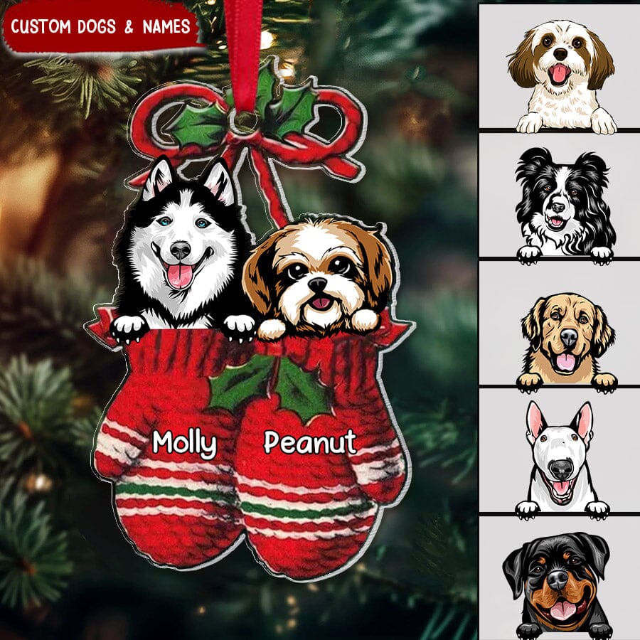 Christmas Dog Puppy Inside Gloves Personalized Acrylic Ornament HTN15SEP23VA1 Acrylic Ornament HumanCustom - Unique Personalized Gifts Made Just for You Pack 1 