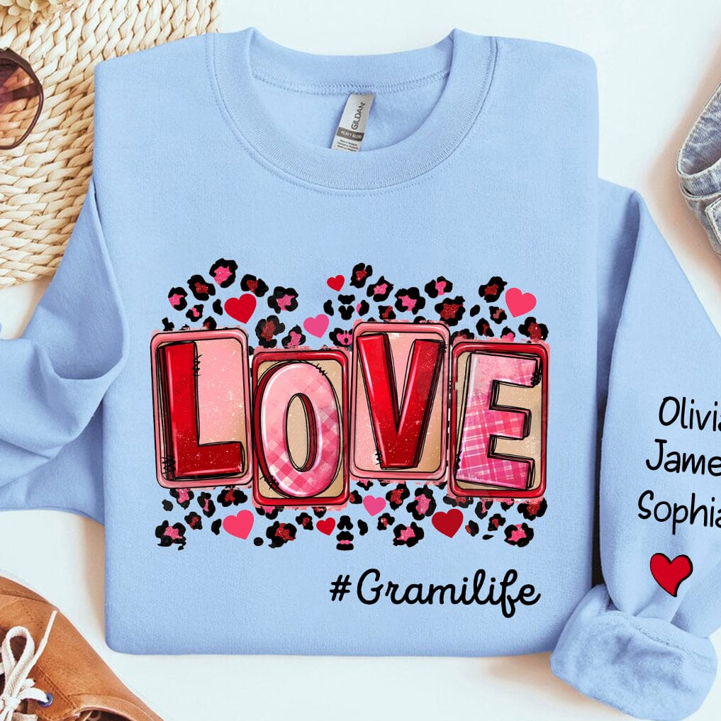 Valentine's Day Love Grandma Life Personalized Sweatshirt HTN16DEC23TT1 White Sweatshirt HumanCustom - Unique Personalized Gifts Made Just for You 