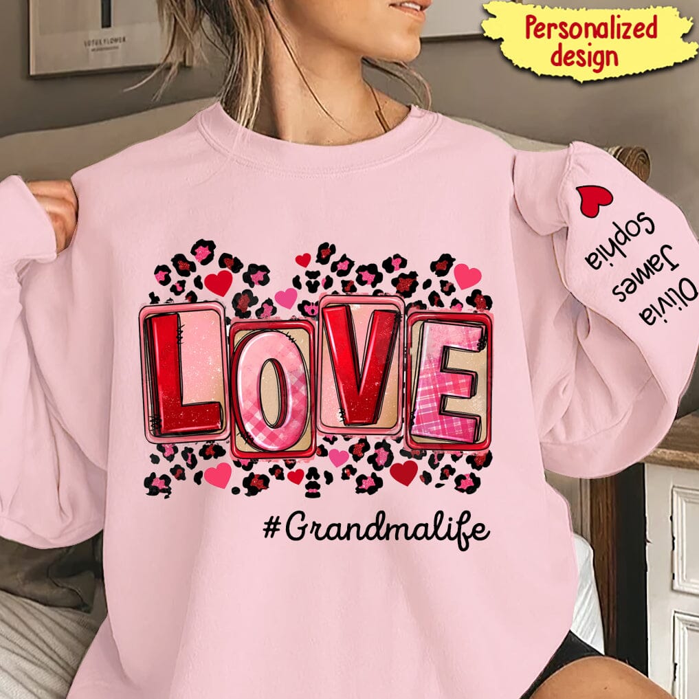 Valentine's Day Love Grandma Life Personalized Sweatshirt HTN16DEC23TT1 White Sweatshirt HumanCustom - Unique Personalized Gifts Made Just for You S White 