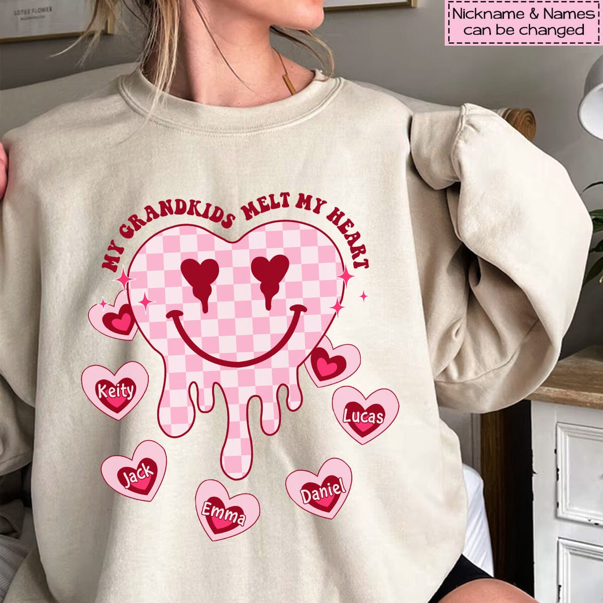 My Grandkids melt my heart Personalized Sweatshirt Gift for Grandmas Moms Aunties HTN16DEC23VA1 2d sweatshirt HumanCustom - Unique Personalized Gifts Made Just for You Sweatshirt White S