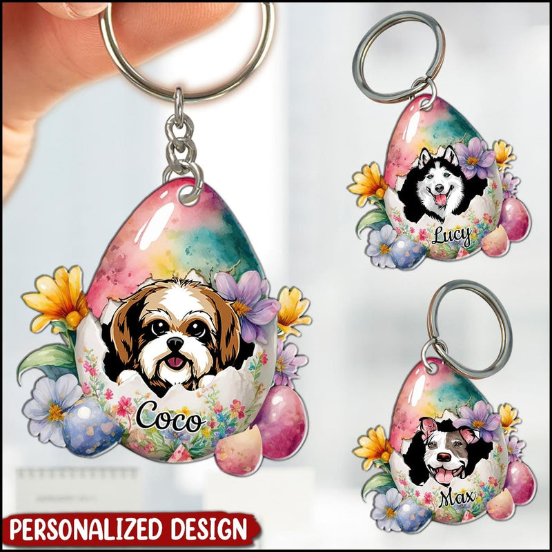 Discover Cute Easter Egg Dog Puppy pet Personalized Acrylic Keychain