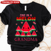 Cute Watermelon Grandkids One in a Melon Grandma Personalized Black T-shirt and Hoodie HTN17APR24KL1