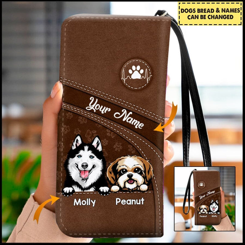 Discover Personalized Dogs Names Personalized Leather Long Wallet Gift For Dog Lovers