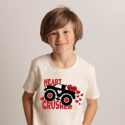 Heart Crusher Valentine's Day Cute Truck Personalized Youth Tee HTN18DEC23VA3 Youth Tee HumanCustom - Unique Personalized Gifts Made Just for You