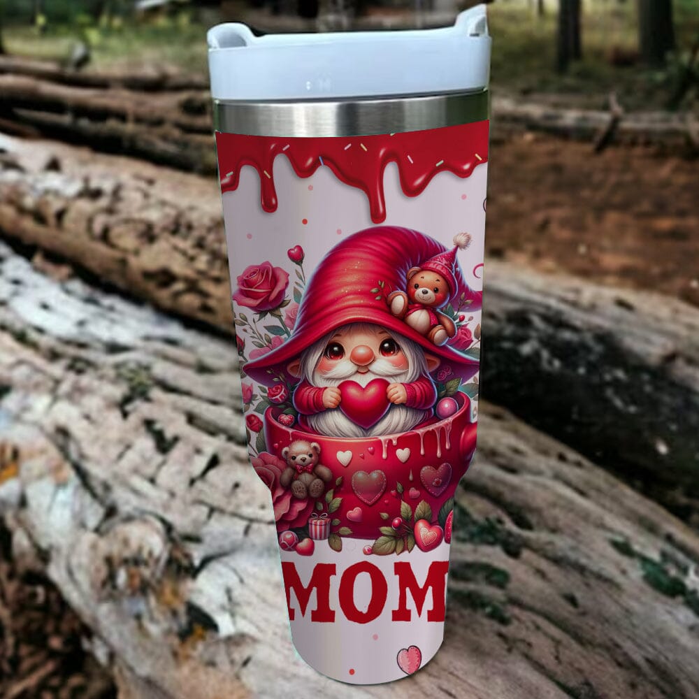 Valentine's Day Gnome Grandma With Grandkids Heart Lollipop Personalized Tumbler With Straw HTN19DEC23VA1 Tumbler With Straw HumanCustom - Unique Personalized Gifts Made Just for You 