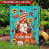 Fall Season Autumn Pumpkins Gnome With cute Grandkids Personalized Flag HTN19JUL23TP1 Flag Humancustom - Unique Personalized Gifts Garden Flag (11.5" x 17.5")