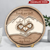 If you think my hands are full you should see my heart Mother's Day Personalized 2 Layers Wooden Plaque HTN20APR24VA1