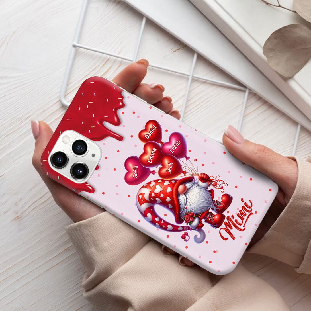 Valentine's Day Grandma Gnome Cute Sweet Heart Balloon Kids Personalized Phone case HTN21DEC23VA1 Silicone Phone Case HumanCustom - Unique Personalized Gifts Made Just for You 