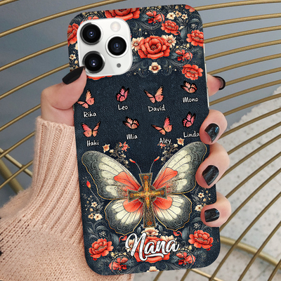 Floral Grandma Butterfly Grandkids Personalized Phone case HTN21FEB24KL2