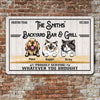 Personalized Custom Patio, Porch, Backyard Bar & Grill Dog And Cat Printed Metal Sign HTN21MAR23KL2 Metal Sign Humancustom - Unique Personalized Gifts