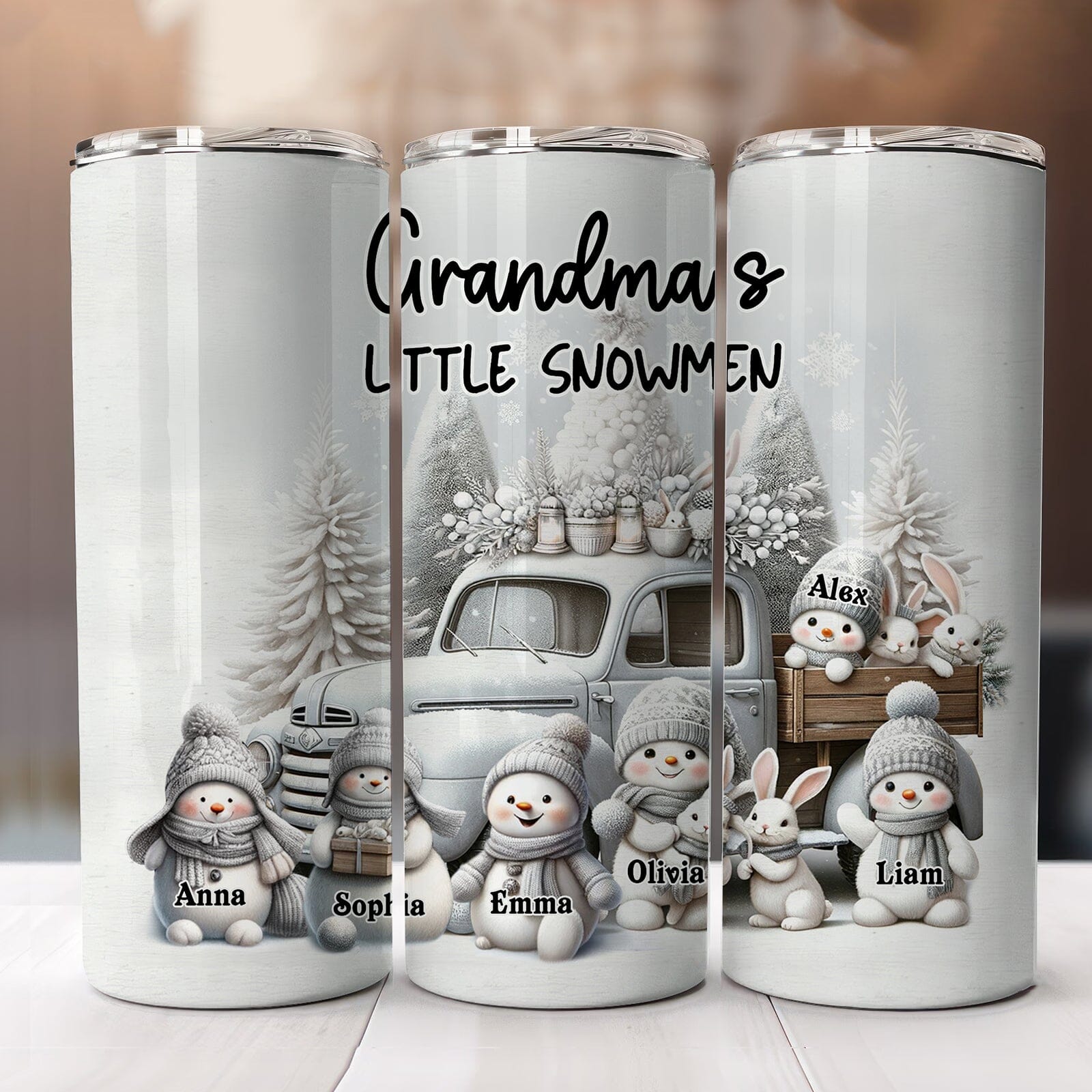 Grandma's little snowmen Personalized Skinny Tumbler HTN21NOV23TT1 Skinny Tumbler HumanCustom - Unique Personalized Gifts Made Just for You 20 Oz 