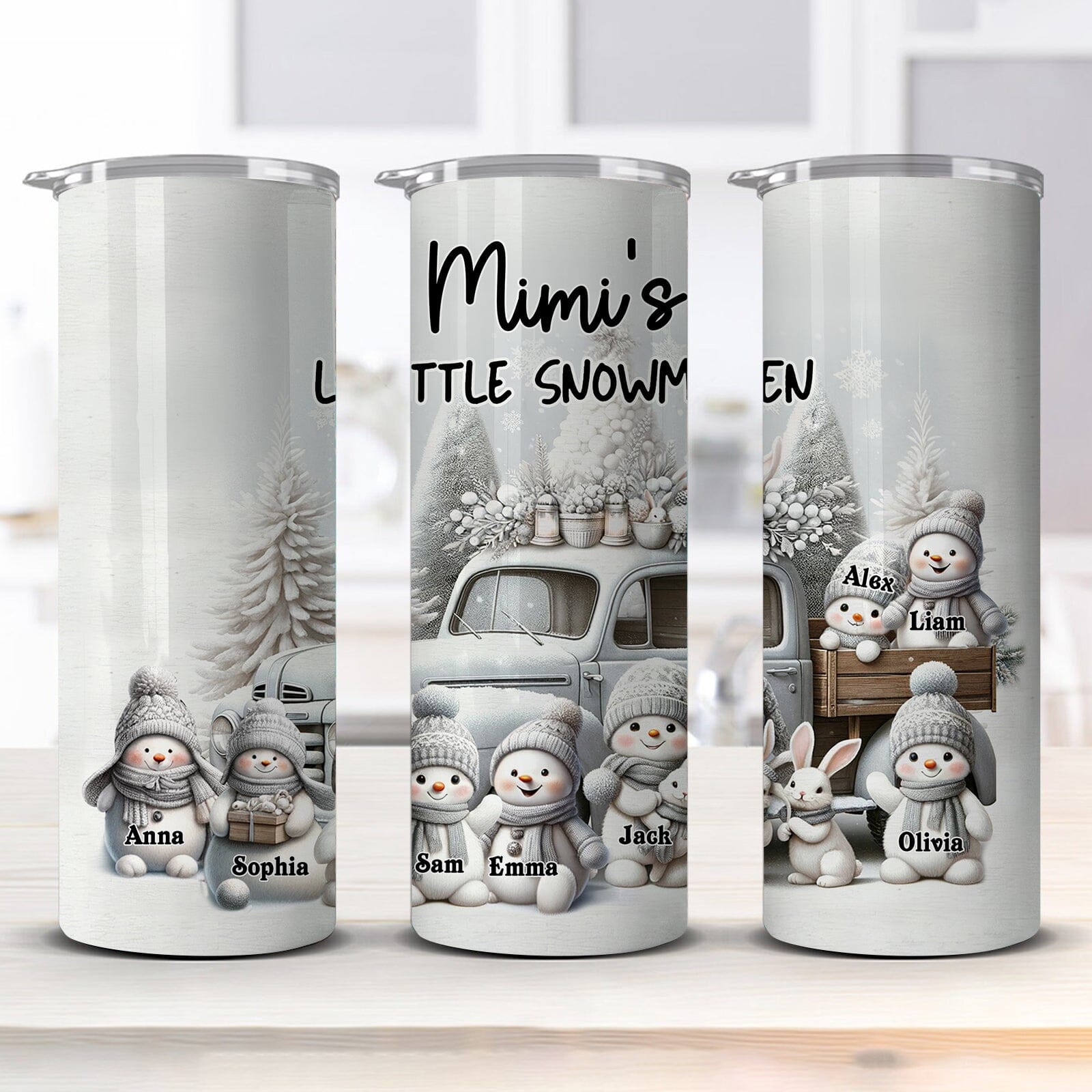 Grandma's little snowmen Personalized Skinny Tumbler HTN21NOV23TT1 Skinny Tumbler HumanCustom - Unique Personalized Gifts Made Just for You 