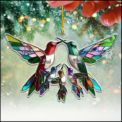 Family Members Christmas Hummingbird Together Personalized Acrylic Ornament HTN21OCT23KL1