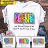Grandma Nana Gigi Scribble Doodle Bright Paisley Floral Personalized White T-shirt and Hoodie HTN22APR24VA3