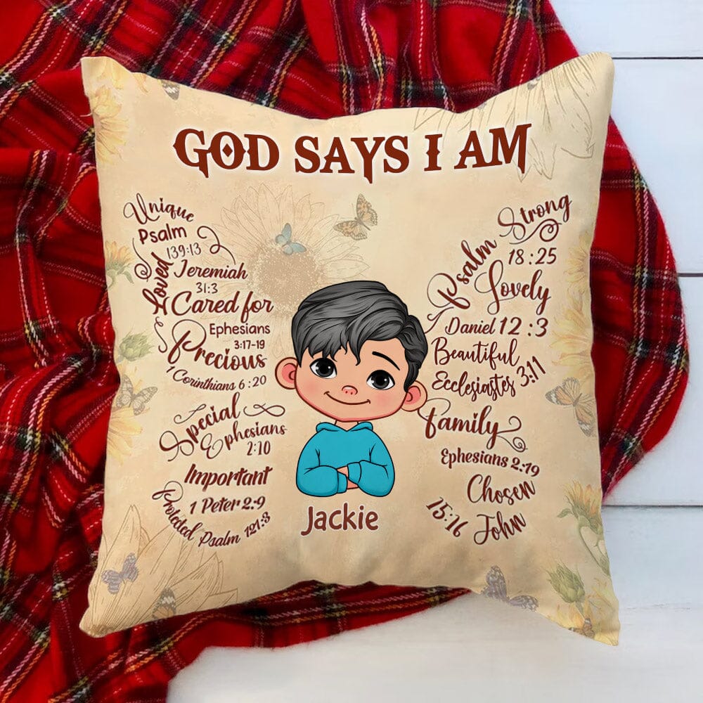 God says you are Affirmation Kid Personalized Pillow HTN22DEC23NA3 Pillow HumanCustom - Unique Personalized Gifts Made Just for You 