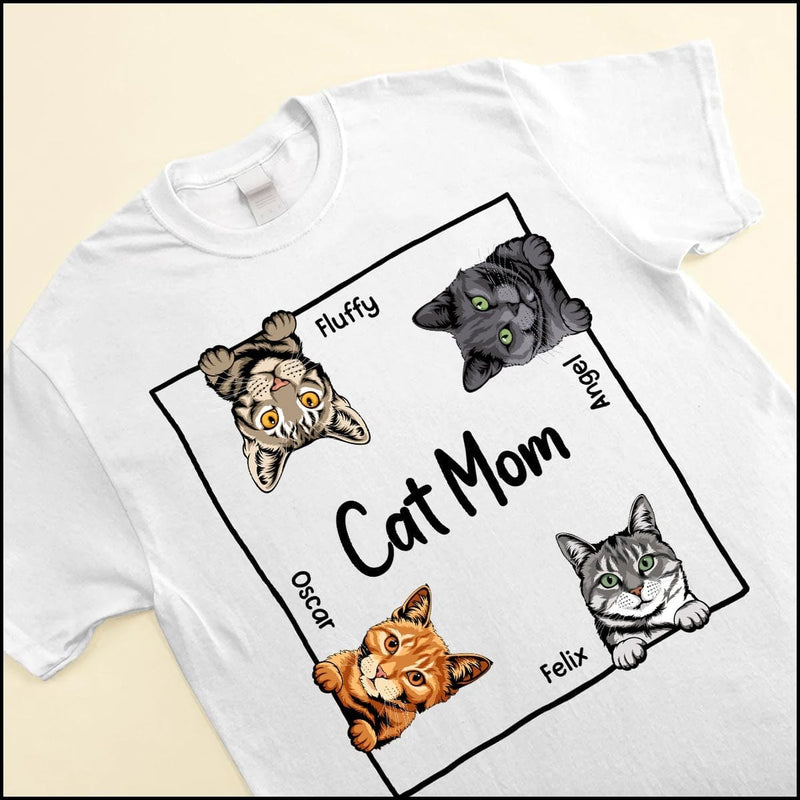 Personalized Cat Mom Cute Kitty Pet White T-shirt Purrfect Gift for Cat Lovers