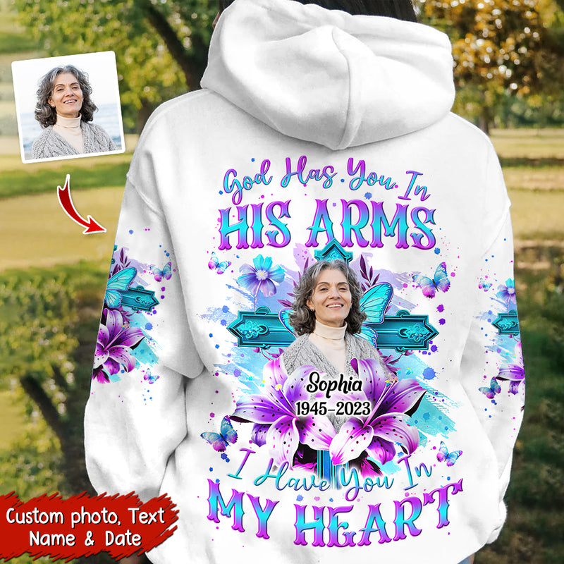 God has you in his arms I have you in my heart Personalized 3D Hoodie
