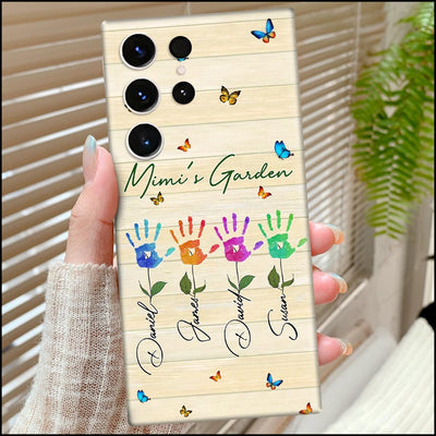 Grandma's Garden Hand Prints Flower Personalized Phone case HTN22MAY23XT1 Silicone Phone Case Humancustom - Unique Personalized Gifts