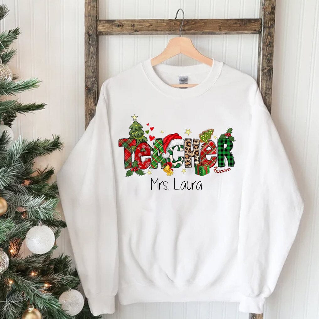 Christmas Vibe Teacher Personalized Sweatshirt Awesome Gift for Teachers Educators HTN22NOV23NA2 2d sweatshirt HumanCustom - Unique Personalized Gifts Made Just for You 