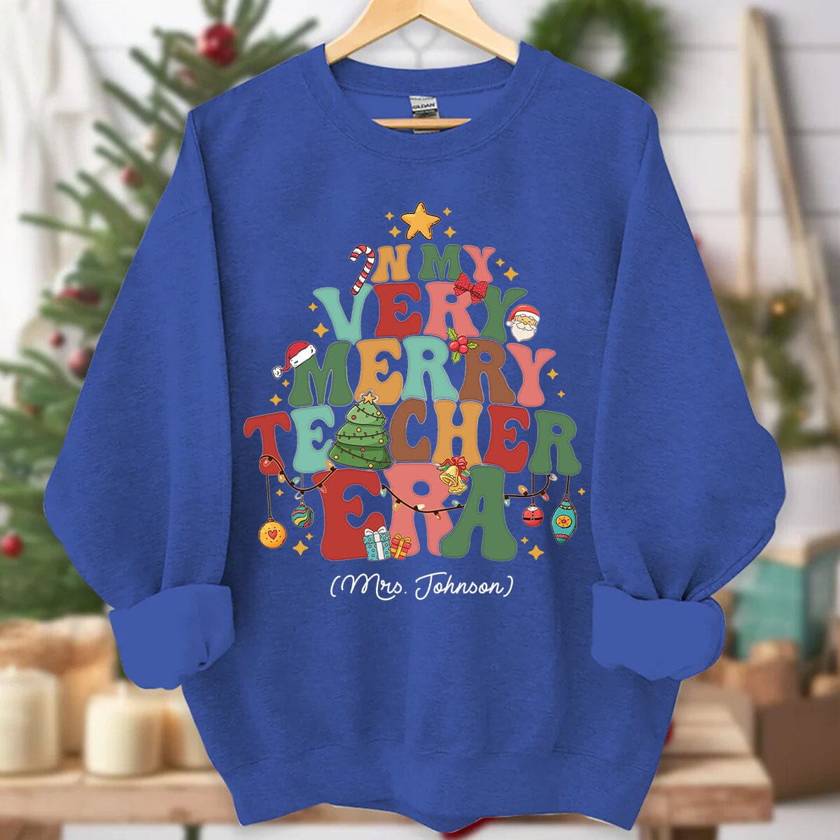 In My Very Merry Teacher Era Personalized Sweatshirt HTN22NOV23VA1 2d sweatshirt HumanCustom - Unique Personalized Gifts Made Just for You 