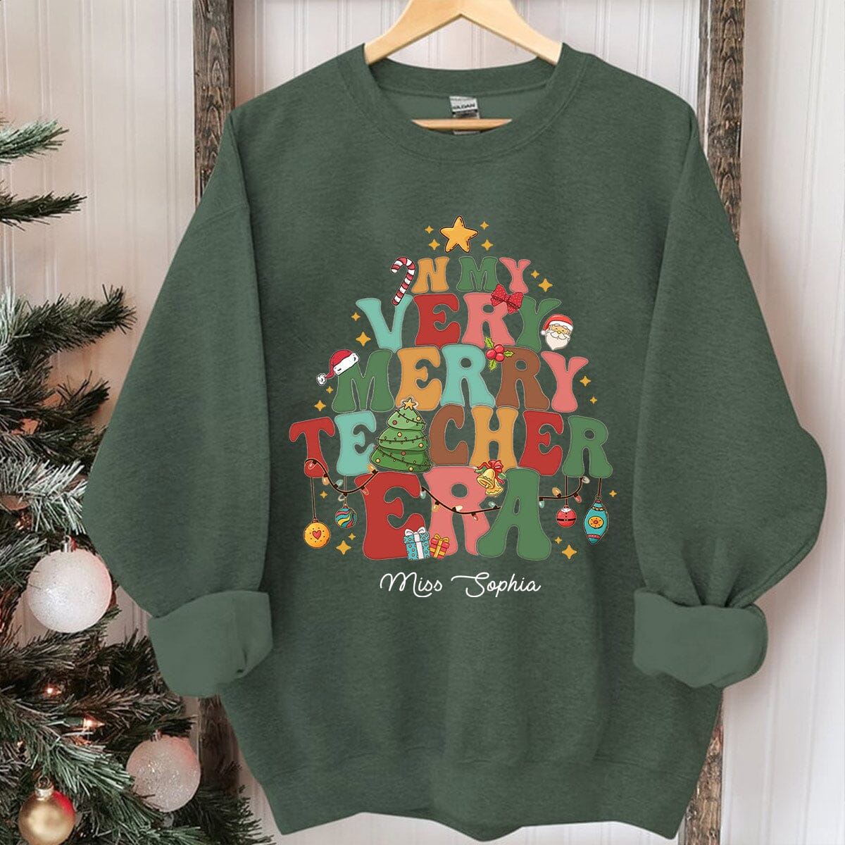 In My Very Merry Teacher Era Personalized Sweatshirt HTN22NOV23VA1 2d sweatshirt HumanCustom - Unique Personalized Gifts Made Just for You 