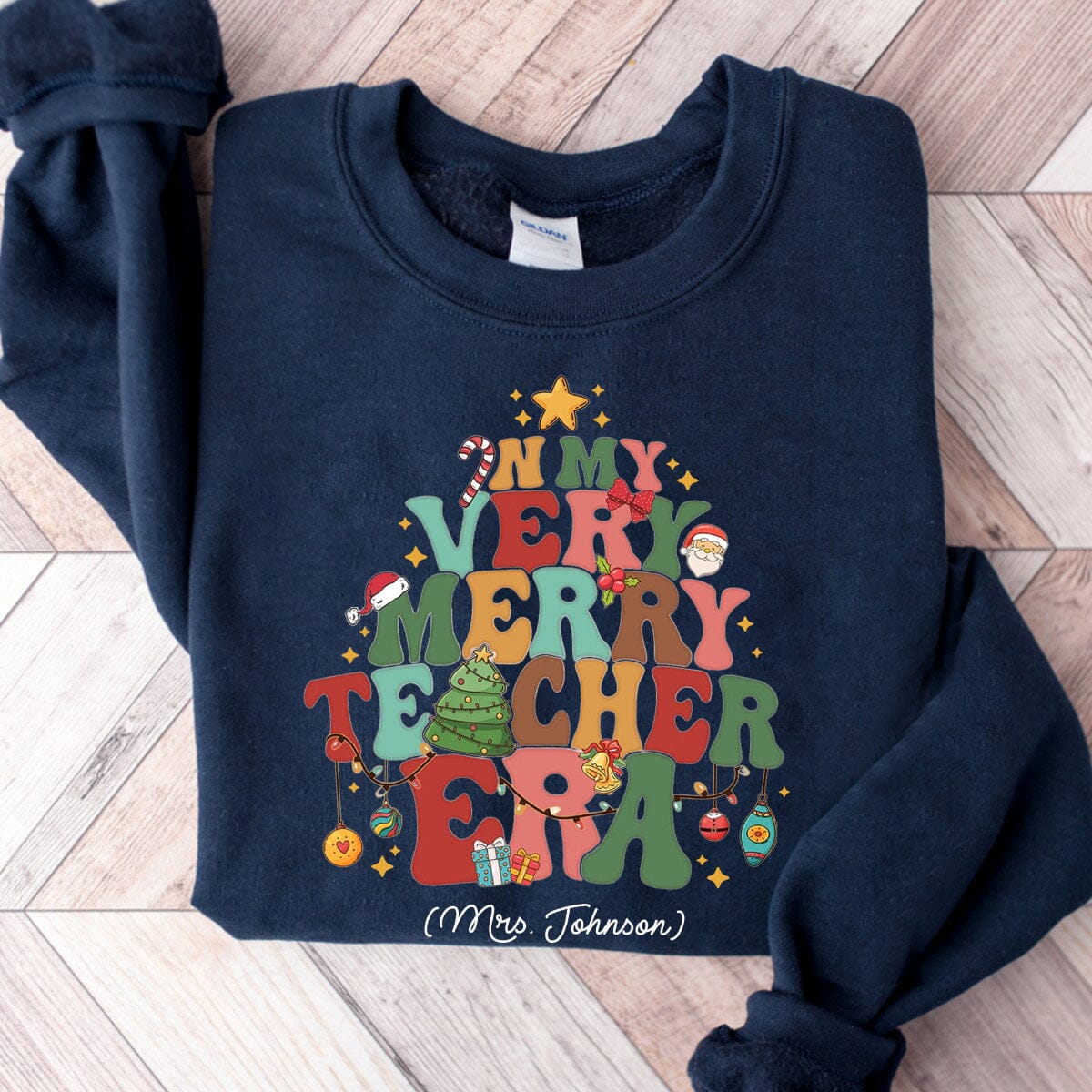 In My Very Merry Teacher Era Personalized Sweatshirt HTN22NOV23VA1 2d sweatshirt HumanCustom - Unique Personalized Gifts Made Just for You 