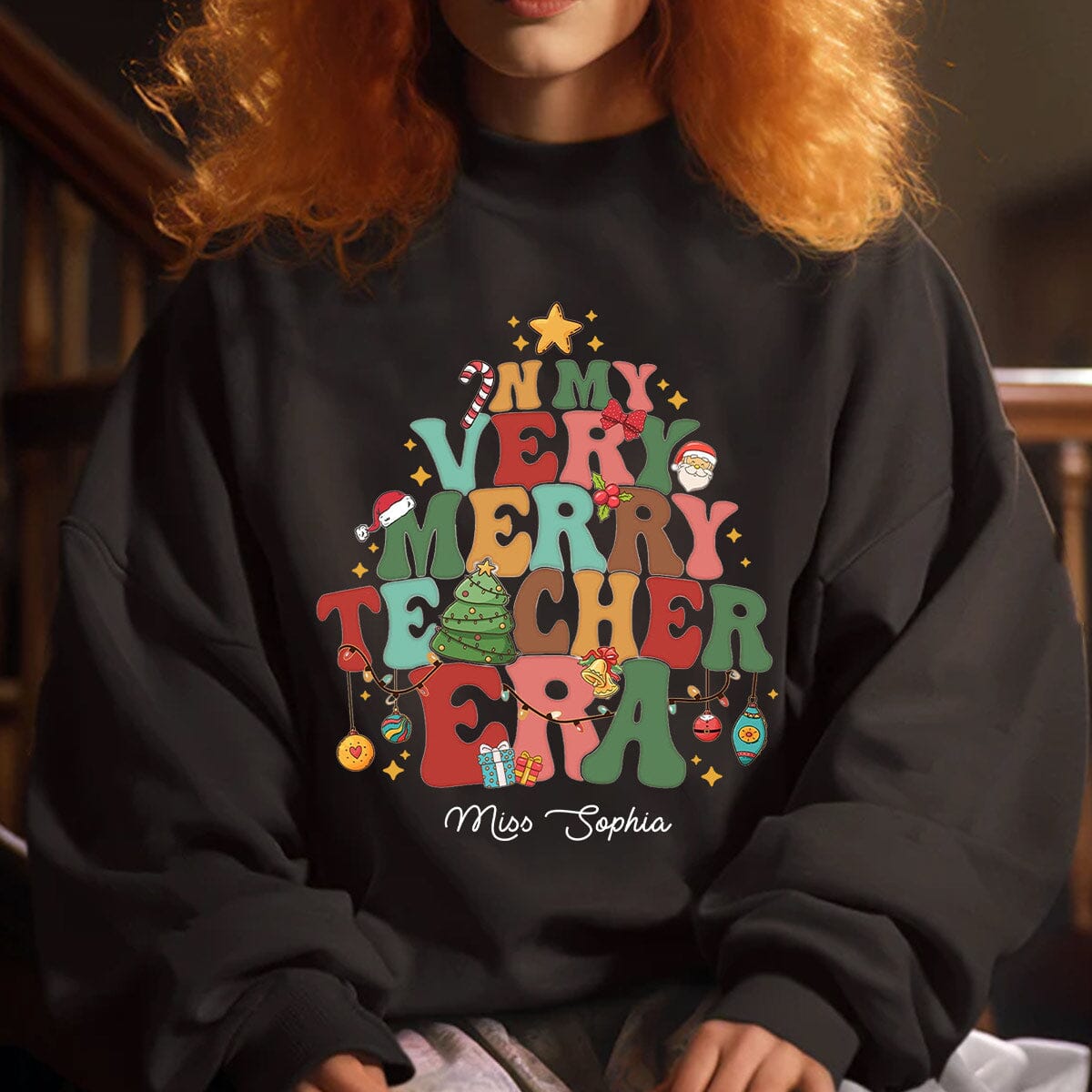 In My Very Merry Teacher Era Personalized Sweatshirt HTN22NOV23VA1 2d sweatshirt HumanCustom - Unique Personalized Gifts Made Just for You 