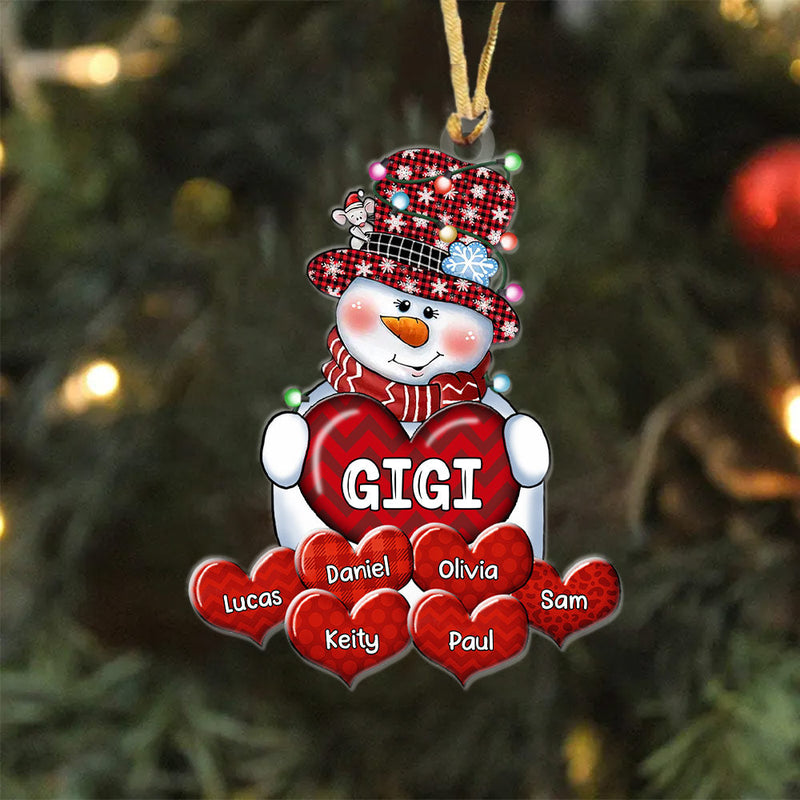 Cute Christmas Snowmy Grandma Mom Hugging Sweet Heart Kids Personalize -  HumanCustom - Unique Personalized Gifts Made Just for You