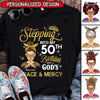 Stepping into my Birthday with God's Grace and Mercy Personalized Black T-shirt and Hoodie HTN23FEB23CT1 Black T-shirt and Hoodie Humancustom - Unique Personalized Gifts