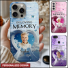 Blue Ladder Clouds Heaven In Loving Memory Upload Photo Memorial Personalized Phone case HTN24APR24KL1