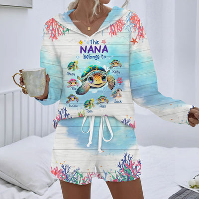 This Grandma belongs to Cute Ocean Turtles Personalized Hoodie Two Piece Set HTN24APR24VA1