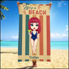 Vintage Color Pretty Doll Beach Lovin' Girl Personalized Beach Towel HTN24MAY23KL2 Beach Towel Humancustom - Unique Personalized Gifts